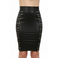 Lace-up skirt black