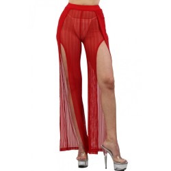 Pantalon taille haute fendu