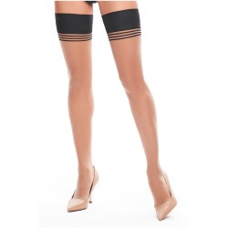 Hold ups nocciola-black 20den