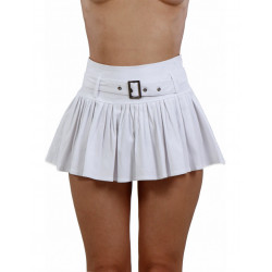 Pleated flared skirt white